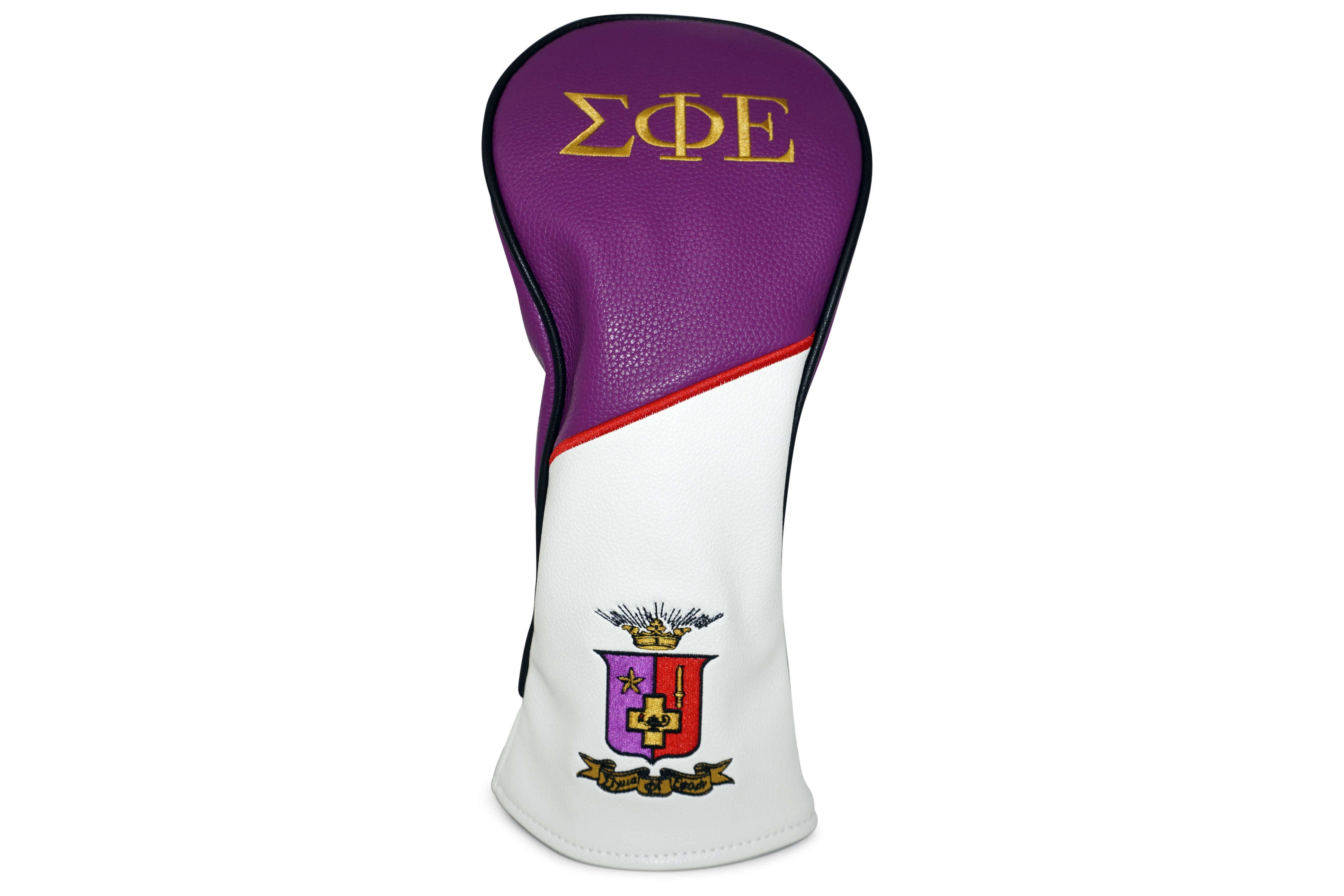 Purple and White Sigma Phi Epsilon Golf Driver Headcover Fraternity