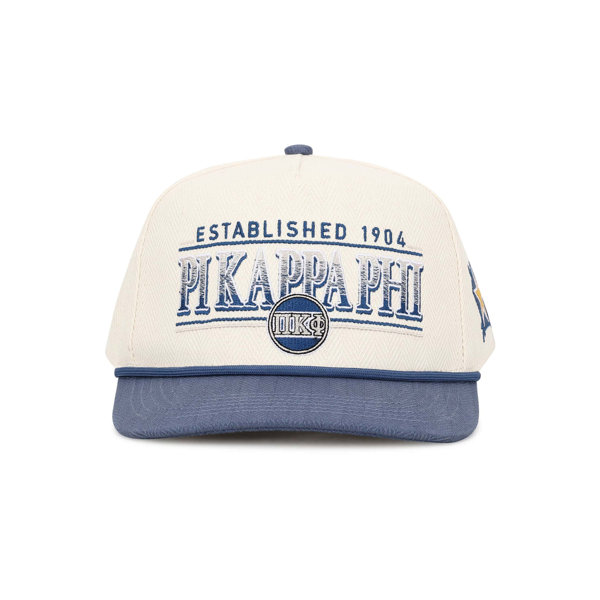 VTG 80s 90s Phi Gamma Phi Fraternity SnapBack Hat Very Dark Blue And White USA College Frat Hats Phi Gamma Delta Best Quality Unique  main image 2